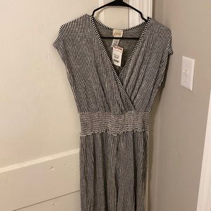 Black and white stripe jumpsuit